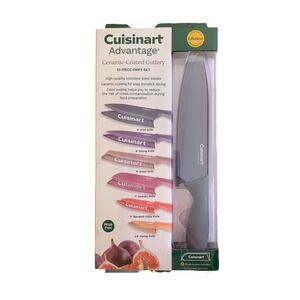 NIB CUISINART 12 Piece Ceramic Coated Stainless Steel Colored Knives